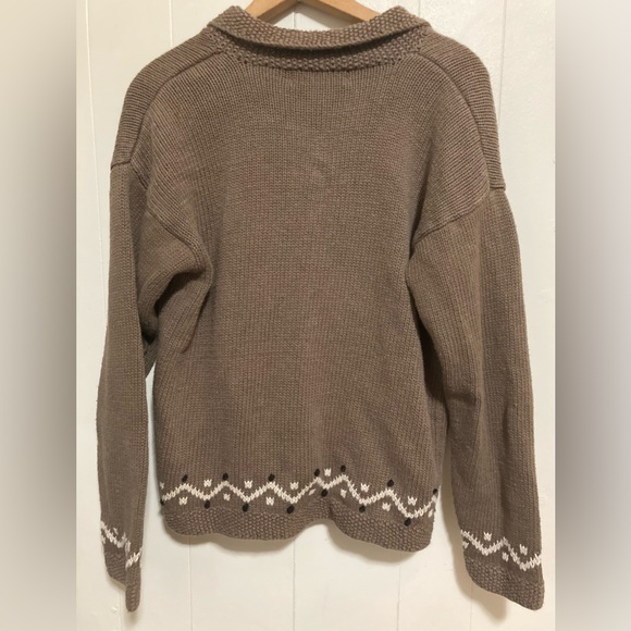 Vintage Ramie Cotton Knit Patchwork Cardigan Granny Sweater M - Picture 9 of 11